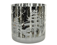 Windlicht glas d15h15cm zilver - afbeelding 1