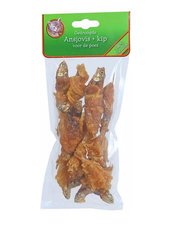 Zakje gedroogde ansjovis+kip 100g