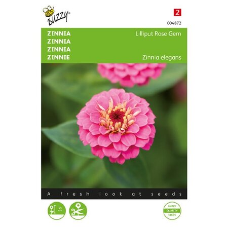 Zinnia lilliput rose gem 1g - afbeelding 1