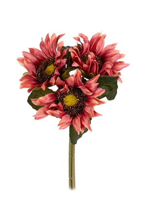 Zonnebloem bundel h28cm oud roze